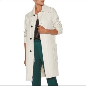 Raquel Allegra Cloque Gauze Fringe Coat Off White Size 0 (Small)
